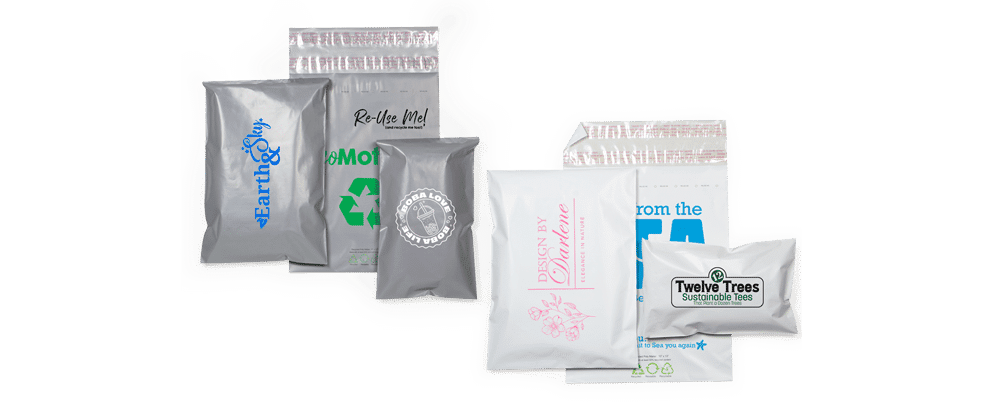 Array of Customizable Poly Mailers