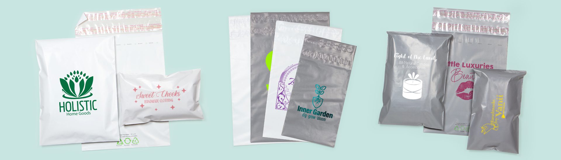 Array of Blank & Custom Poly Mailers