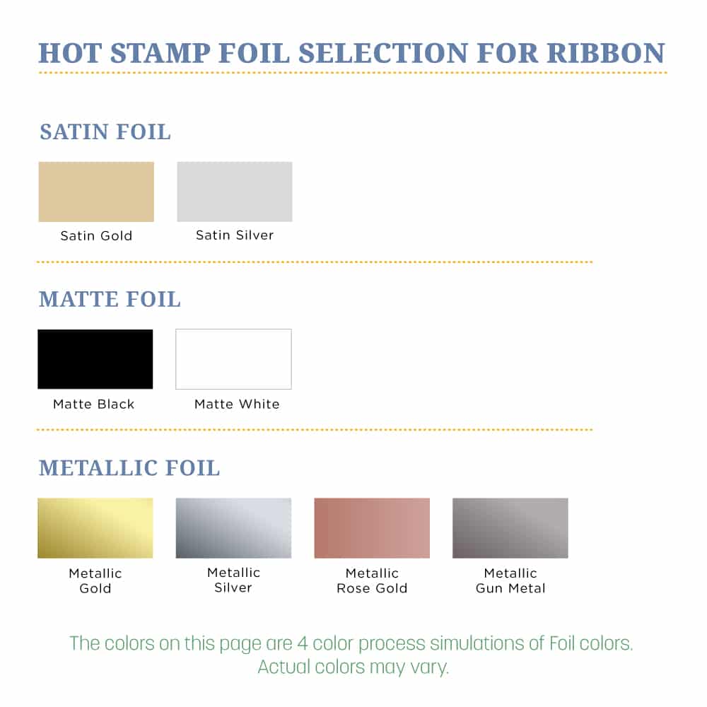 Hot Stamp Foil Options for Custom Printed Ribbons