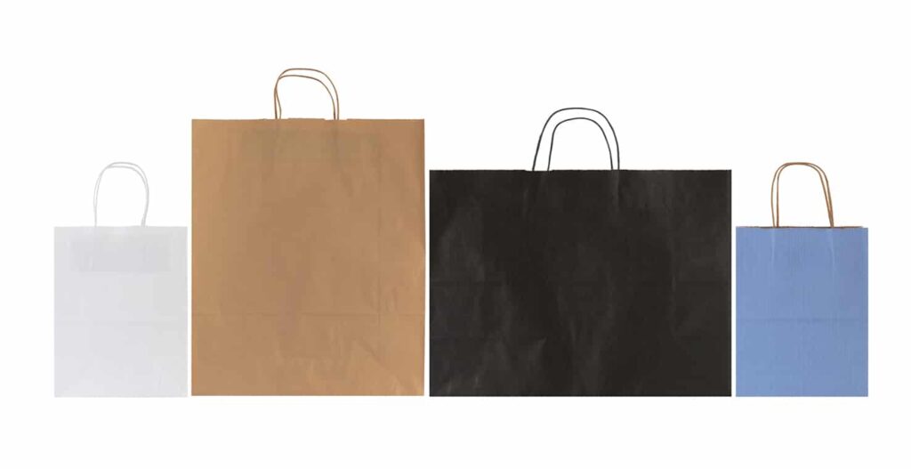 Solid Color Kraft Paper Bags with Handles