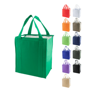 Large Insulated Grocery Tote Bags all colors Non-Woven Bag Zipper Top