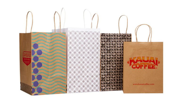 Group of Custom Food Service Paper Bags