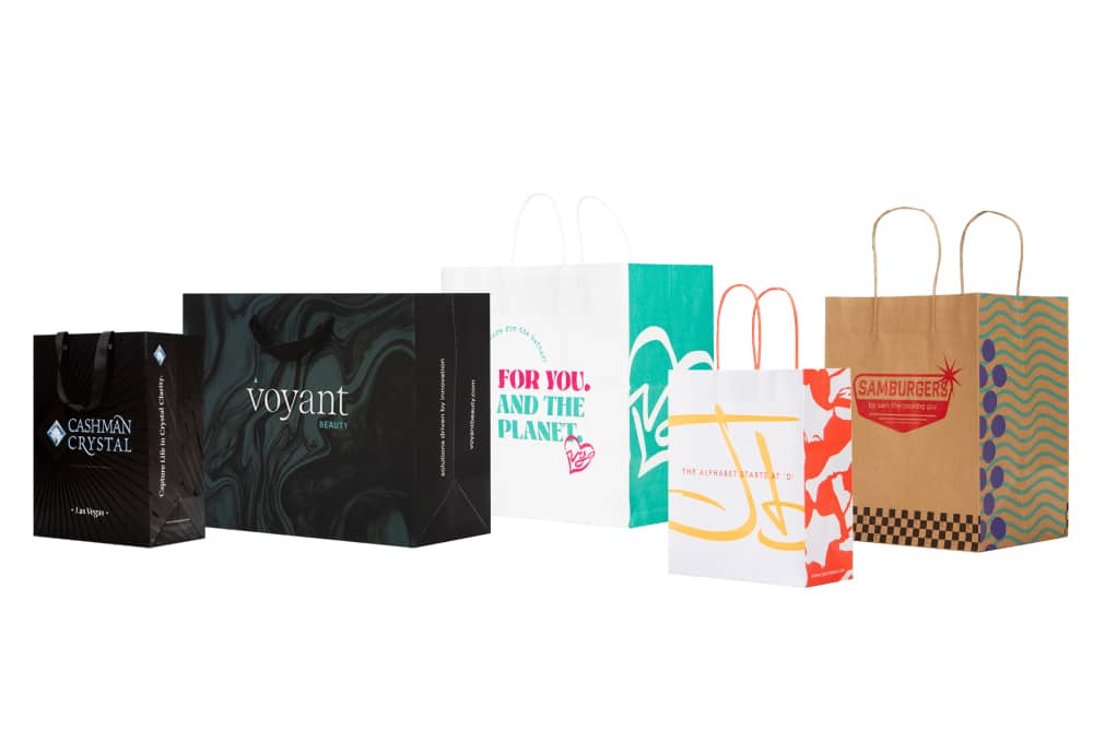 Grouping of Custom Paper Bags