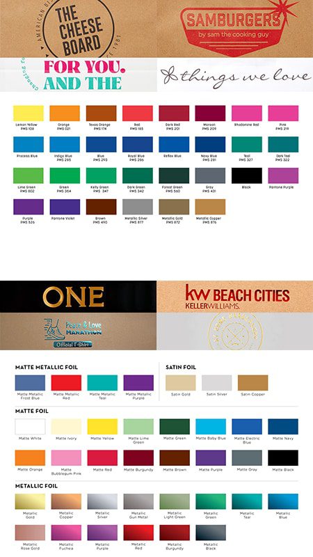 Hot Stamp Printing Color Choices