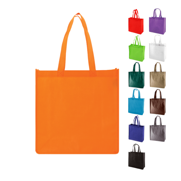 Square face non-woven reusable tote bags all colors grocery bag alternative to single-use plastic bags eco-friendly choice