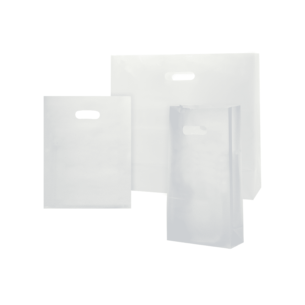 Frosted Die Cut Handle Tote Bags
