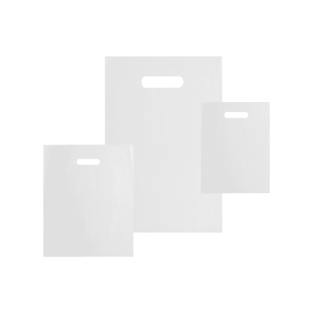 Frosted Die Cut Merch Bags