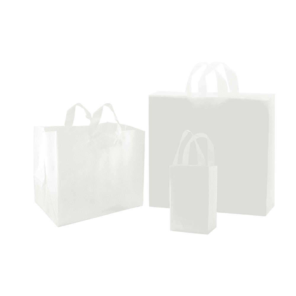 Clear Frosted Soft Loop Handle Bags