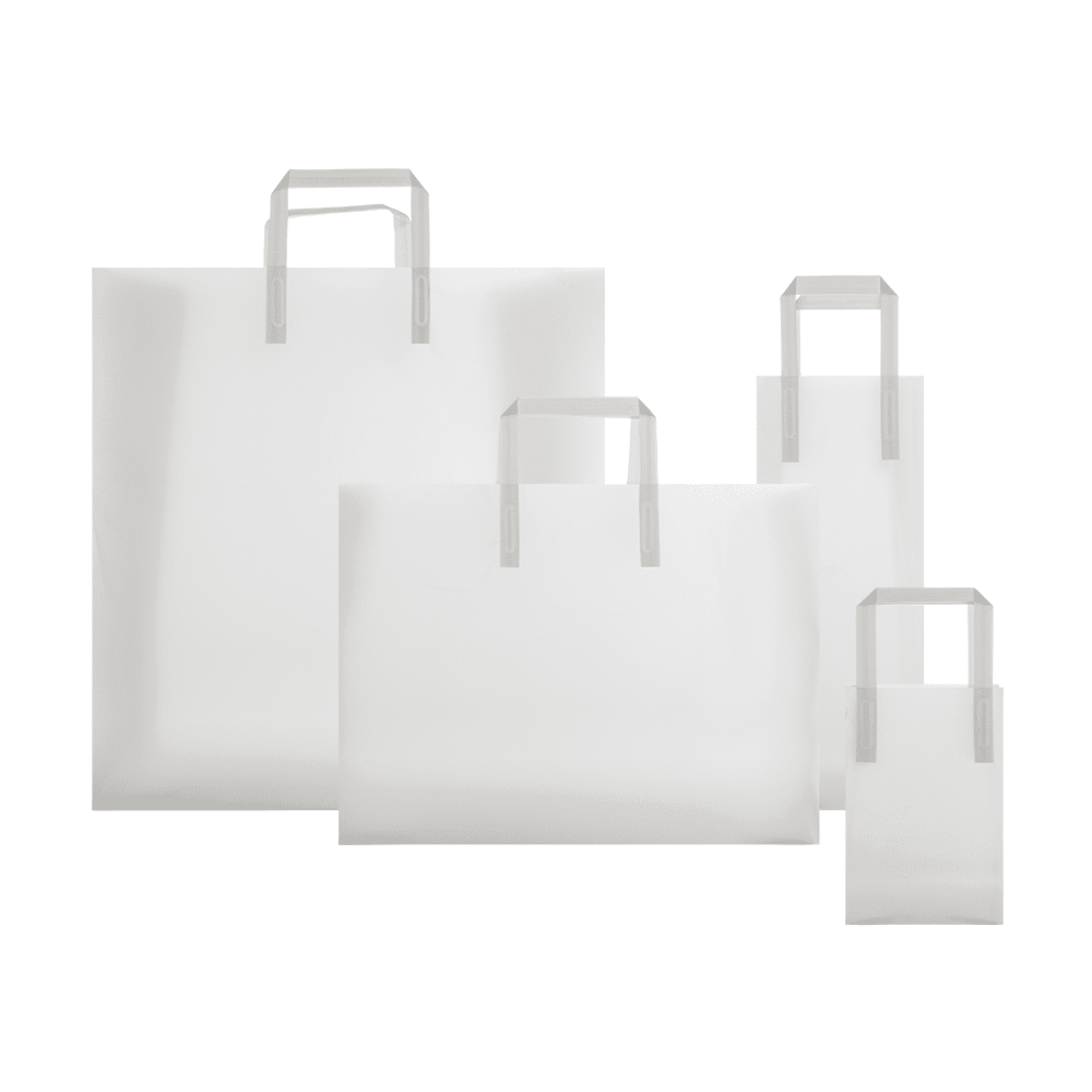 Frosted Tri-Fold Handle Bags