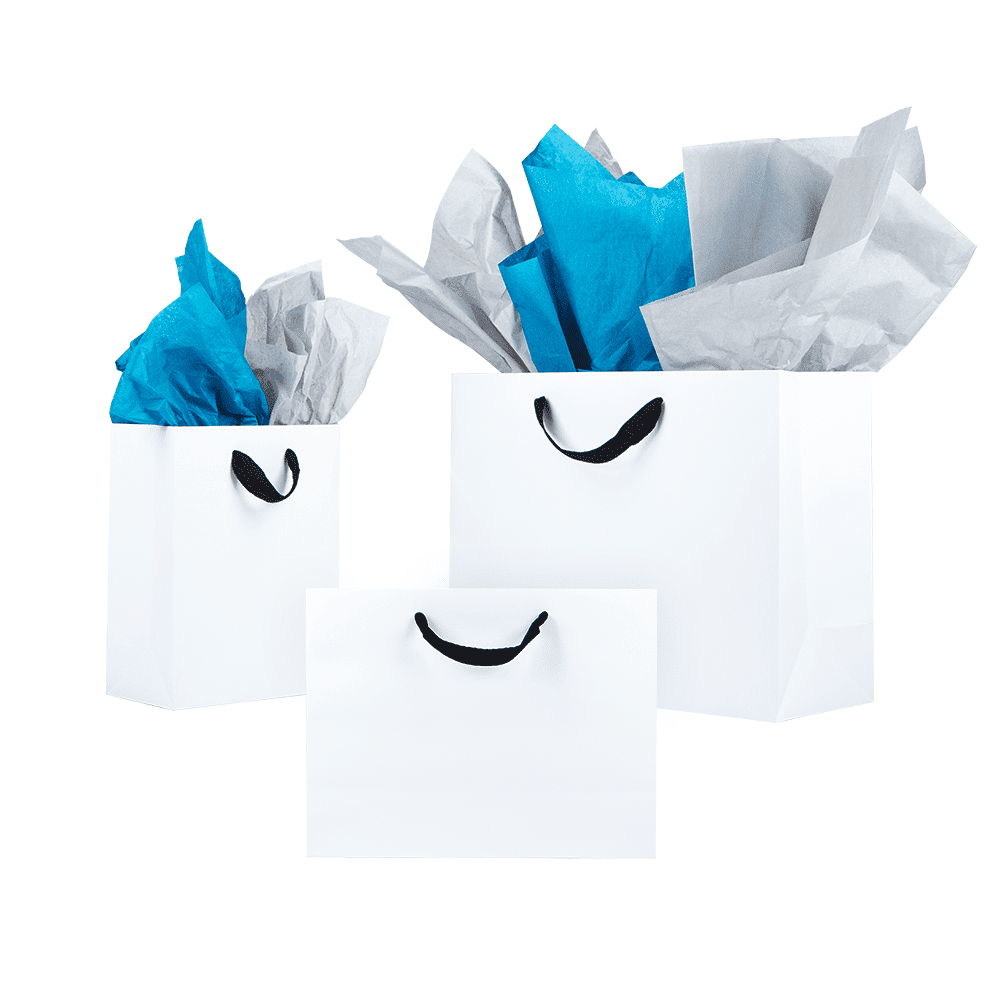 Ribbon Handle White Kraft Eurotote (WRE)